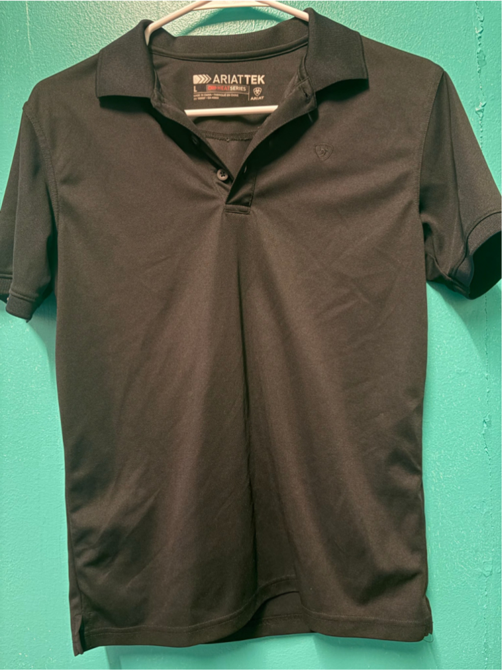 Boys Ariat Heat Series Polo Shirt Black Size L